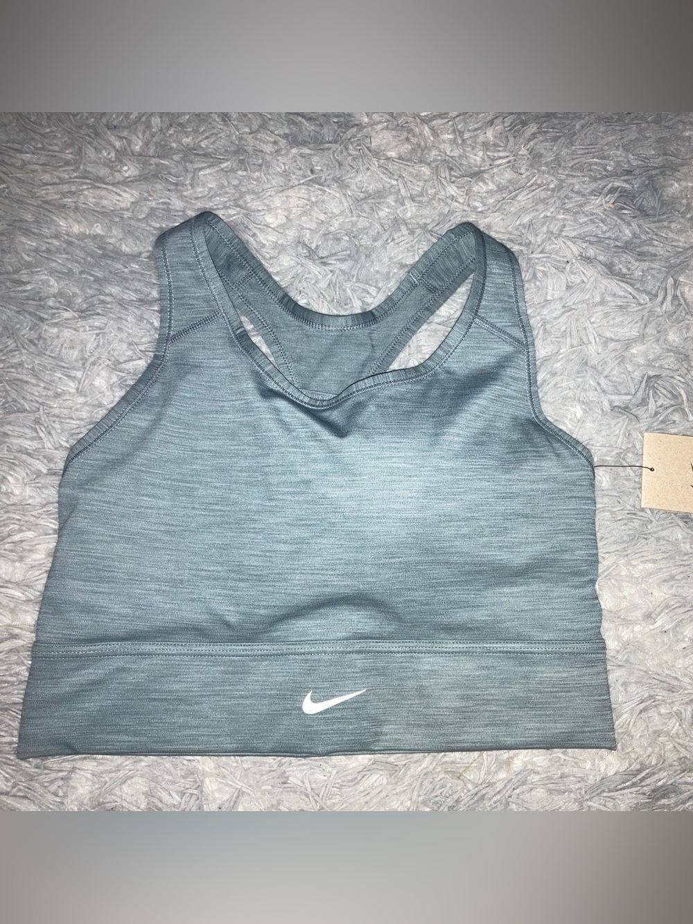 Nike Teal Racerback Sports Bra with White Swoosh